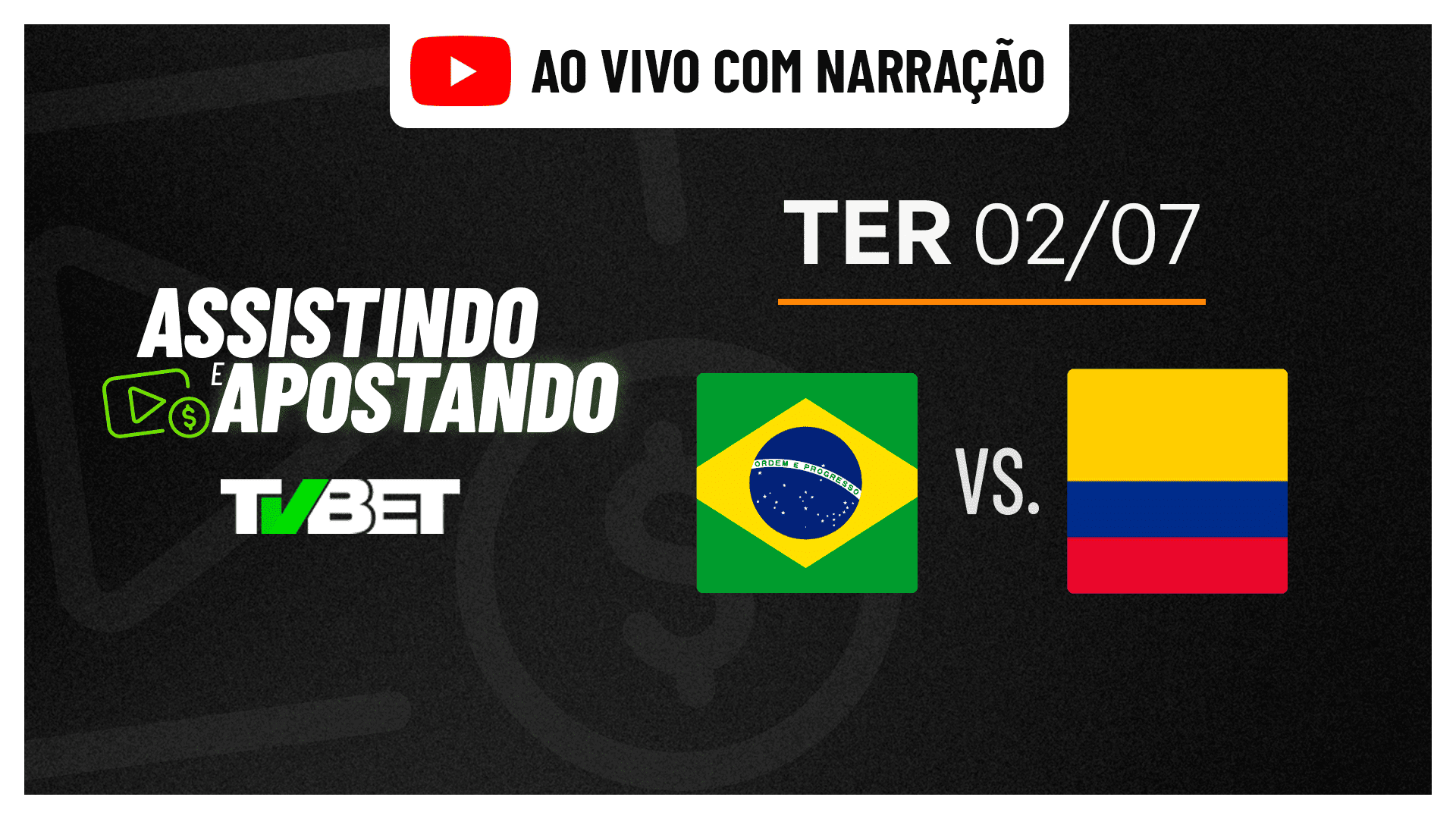 Brasil x Colômbia Assistindo e apostando a TVBet Game Arena