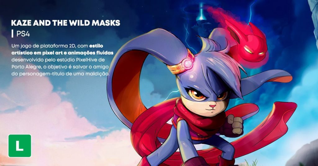 Kaze and the Wild Masks, jogo brasileiro de plataforma, será