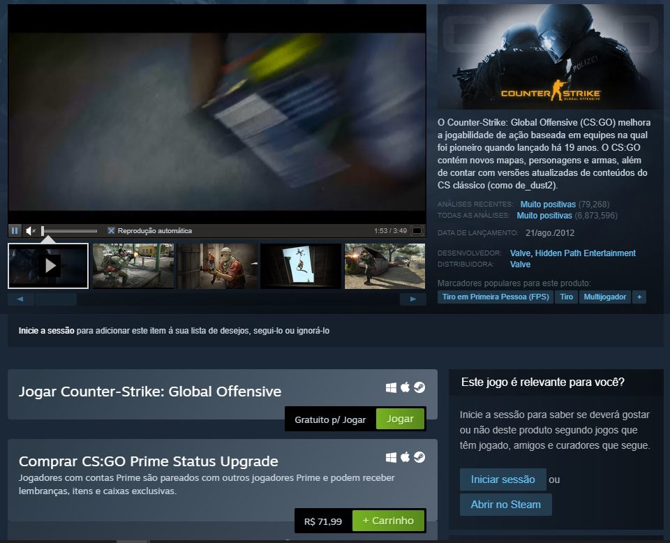 Compre Counter-Strike: Global Offensive Prime Status Upgrade (PC