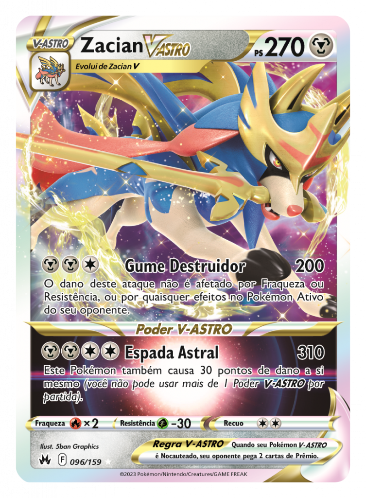 Original Carta Pokemon Lendaria ultra rara Zamazenta V em Promoção