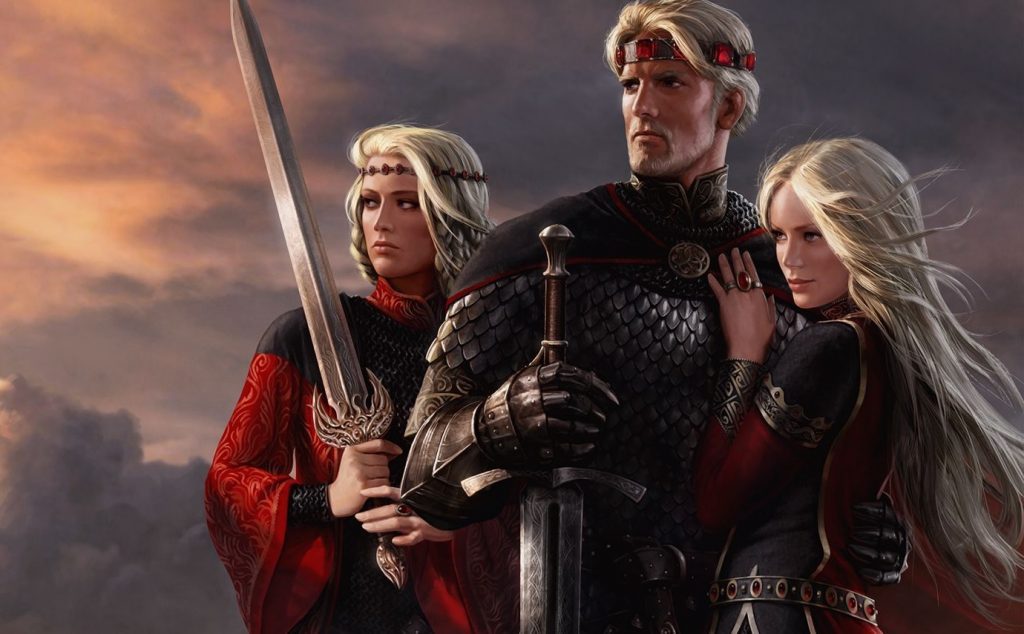 300 anos antes de Game of Thrones, Aegon I Targaryen e suas irmãs-esposas Visenya e Rhaenys conquistaram os Sete Reinos. (Imagem: Reprodução/Redes Sociais)