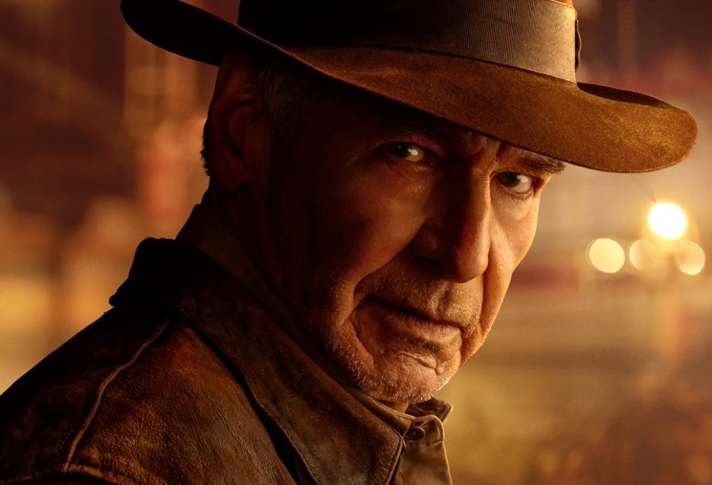 Harrison Ford retorna à sua última aventura em Indiana Jones: a Relíquia do Destino.