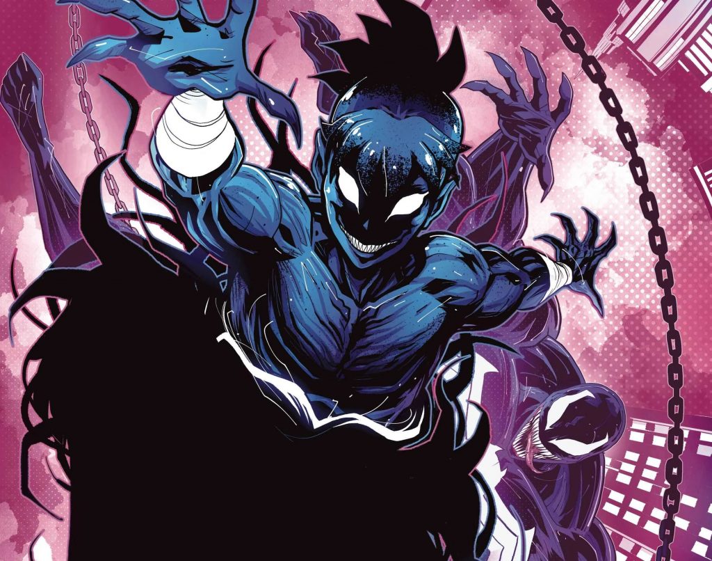 As histórias de Kid Venom serão criadas e desenhadas por Taigami, apresentadas em Death of Venomverse. (Imagem: Reprodução/Marvel)