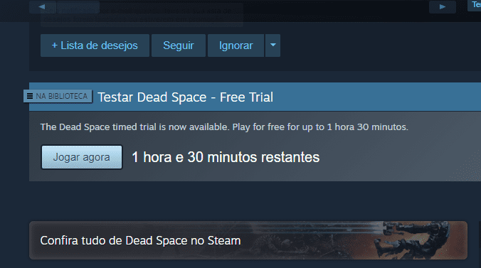 Steam disponiliza testes gratuitos dos jogos, começando com Dead Space -  Game Arena