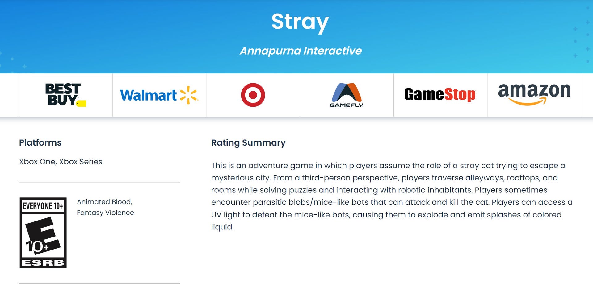 Stray se torna maior estreia da Annapurna no Steam