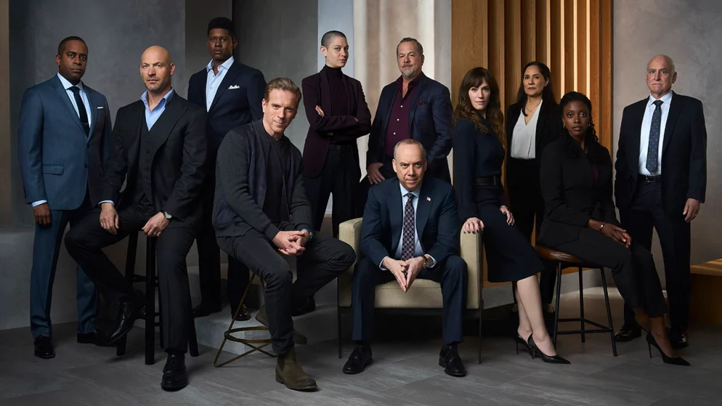 O elenco de Billions inclui Paul Giamatti, Corey Stoll, Maggie Siff, David Costabile, Asia Kate Dillon, Condola Rashad, Jeffrey DeMunn, Sakina Jaffrey e Daniel Breaker.