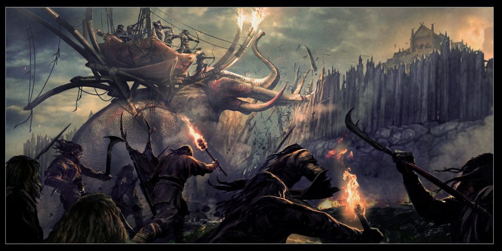 Arte conceitual de O Senhor dos Anéis: A Guerra dos Rohirrim.