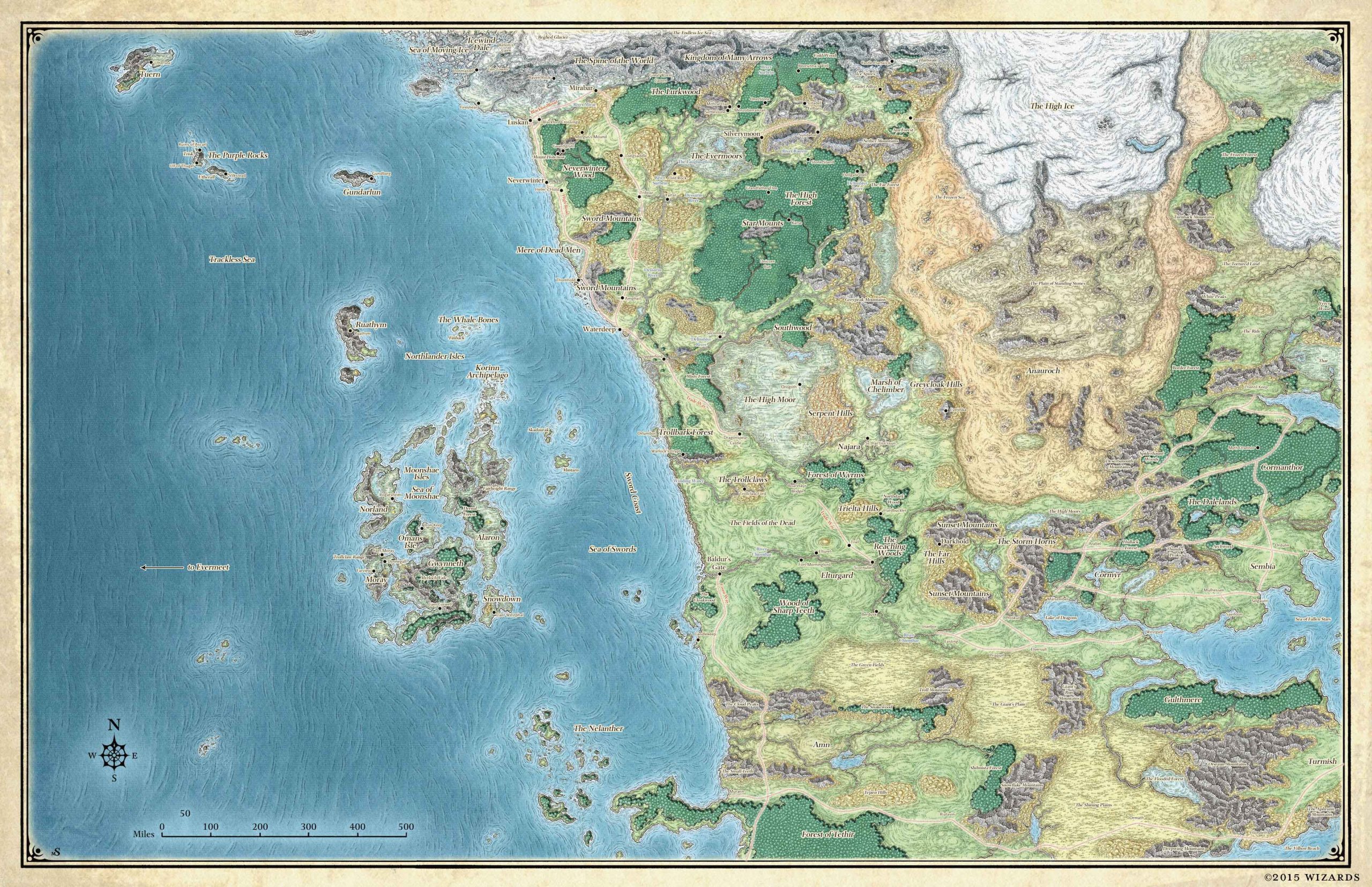 Baldur's Gate 3 mapa de Faerun