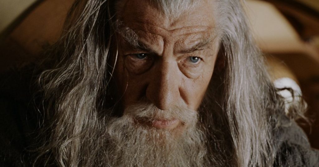 Ian McKellen como Gandalf em O Senhor dos Anéis