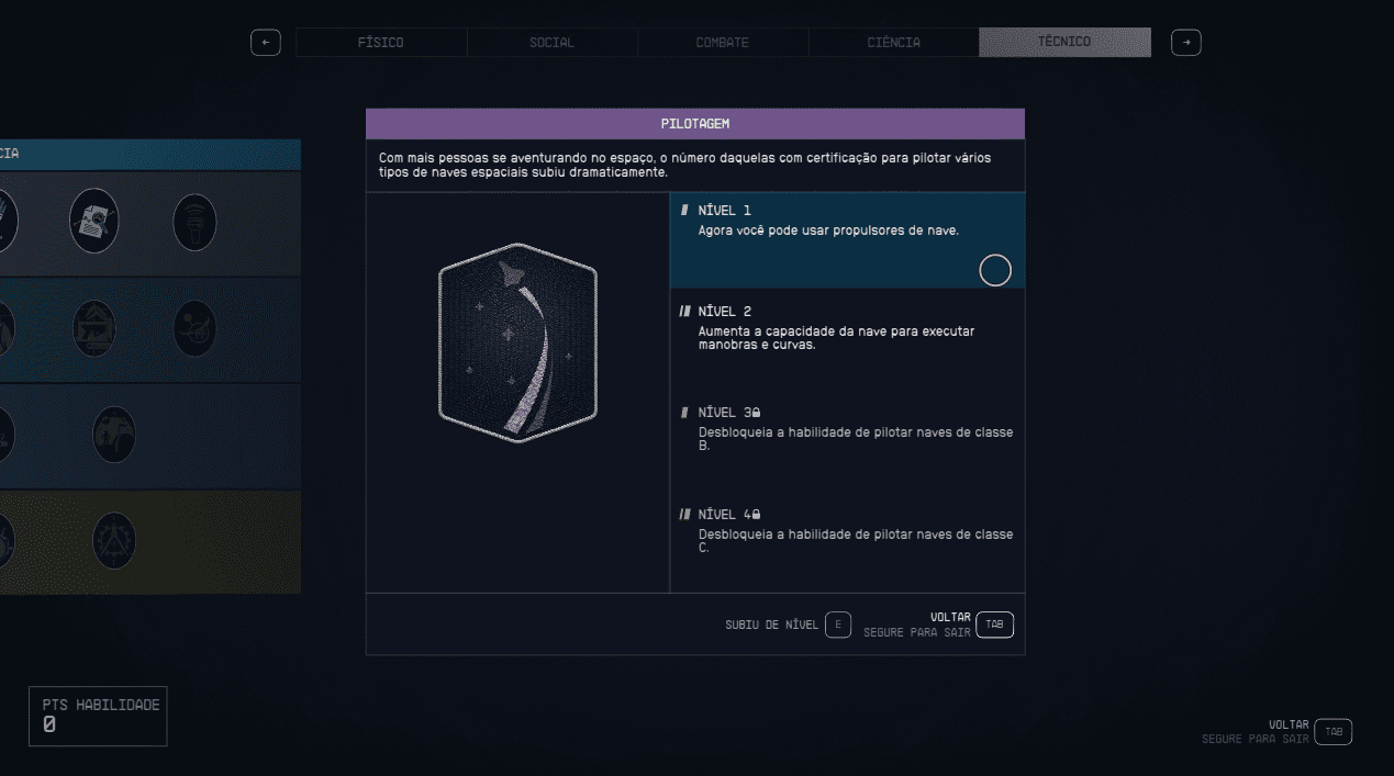 Starfield melhores habilidades