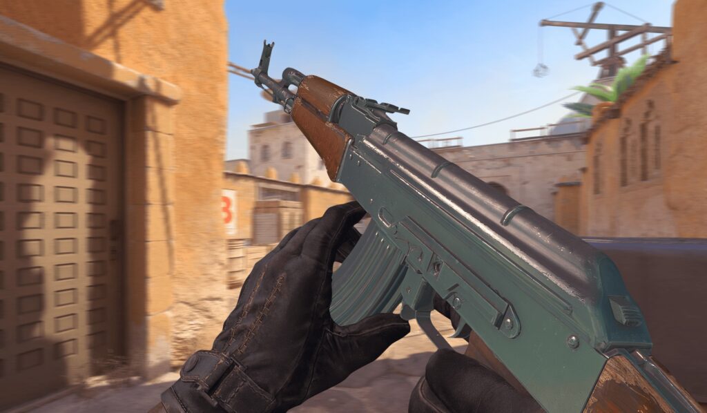 CS2: skin transparente de AK-47 reflete o cenário