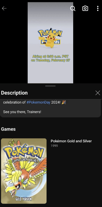 Pokémon Gold e Silver Pokémon Presents 2024