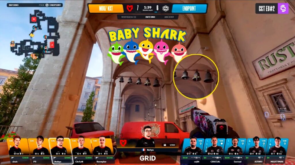 CS2: jogador toca Baby Shark durante partida profissional