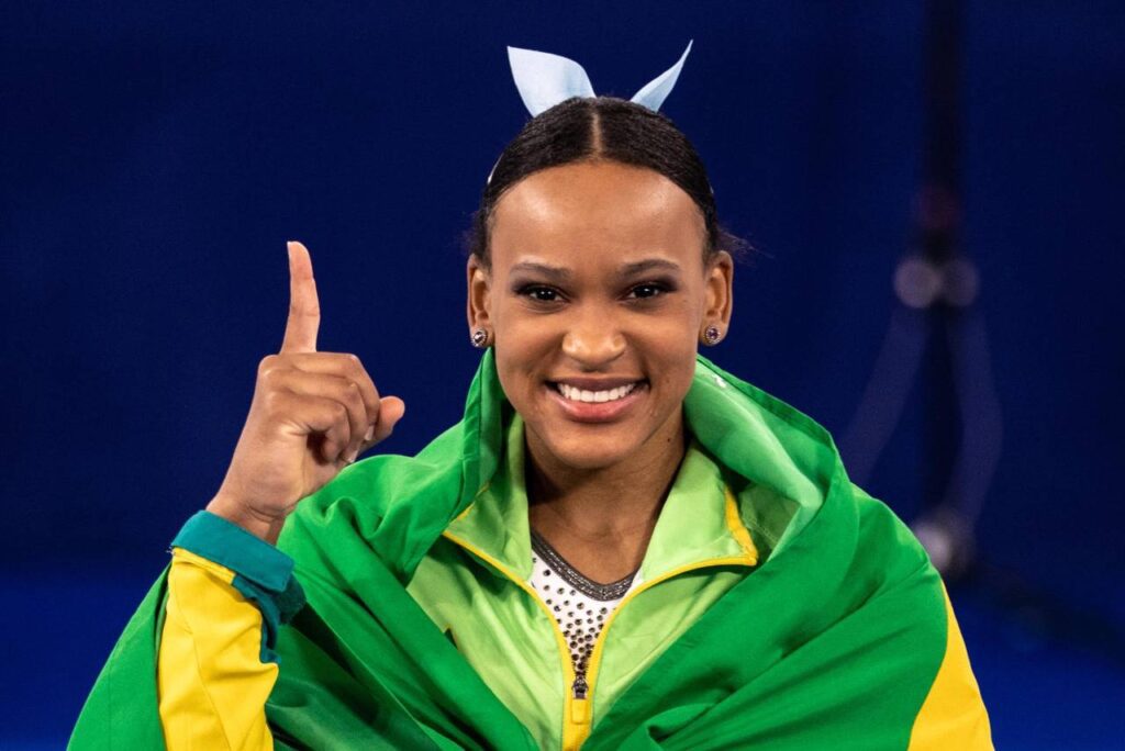 Rebeca Andrade é esperança de medalhas para o Brasil em Paris 2024. Foto: Miriam Jeske/COB
