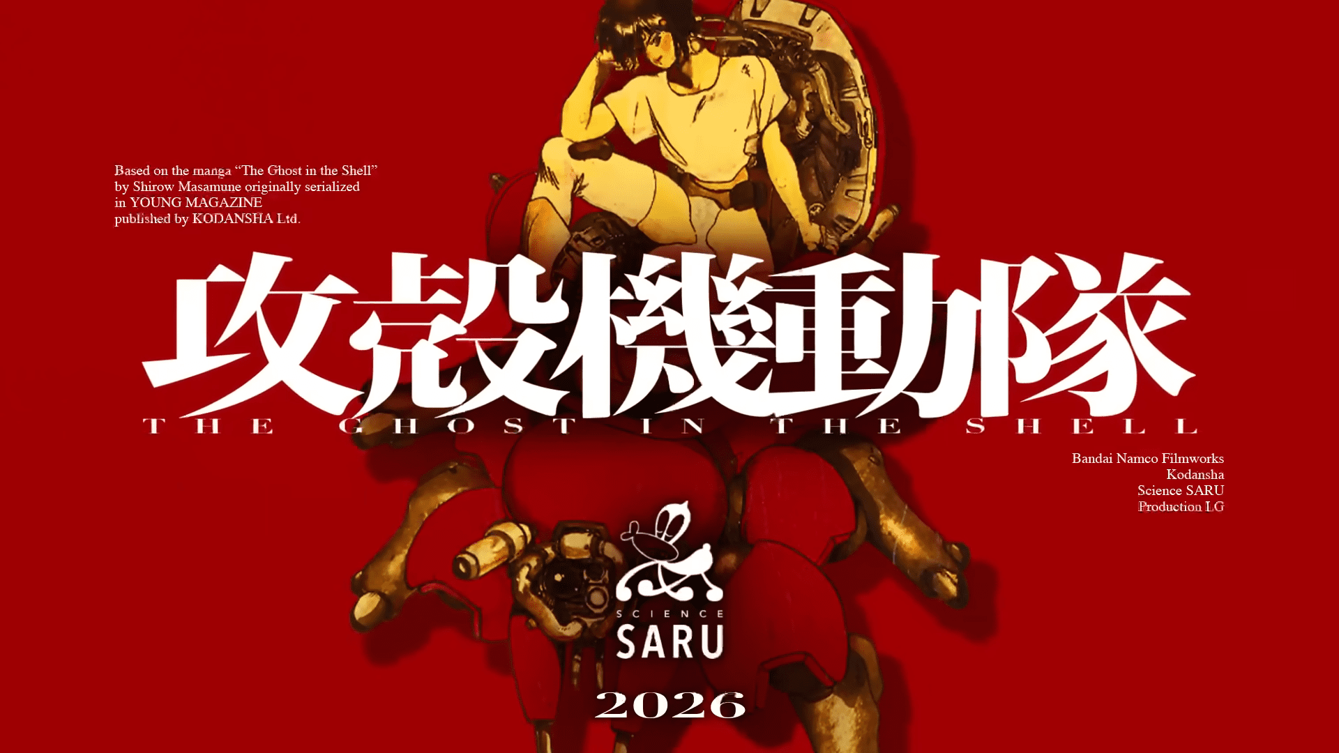 Ghost in The Shell terá novo anime em 2026 feito pelo Science SARU