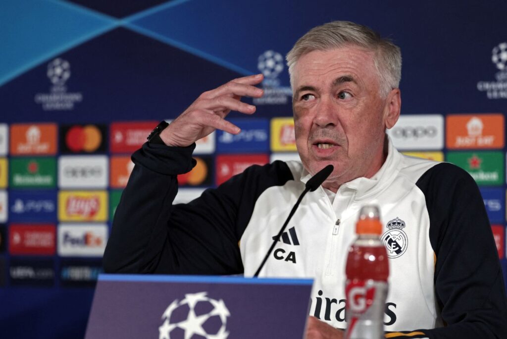 Ancelotti em coletiva do Real Madrid