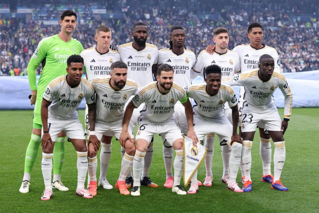Elenco do Real Madrid antes da final da Champions League 2023/24