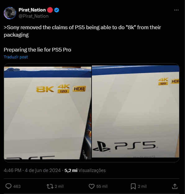 PlayStation 5 sem resolução 8K