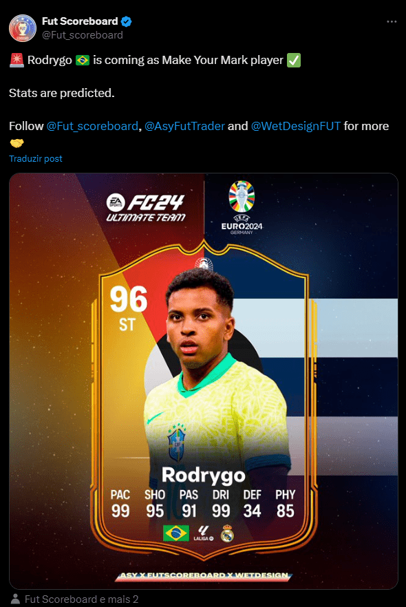 Rodrygo vazou EA Sports FC 24