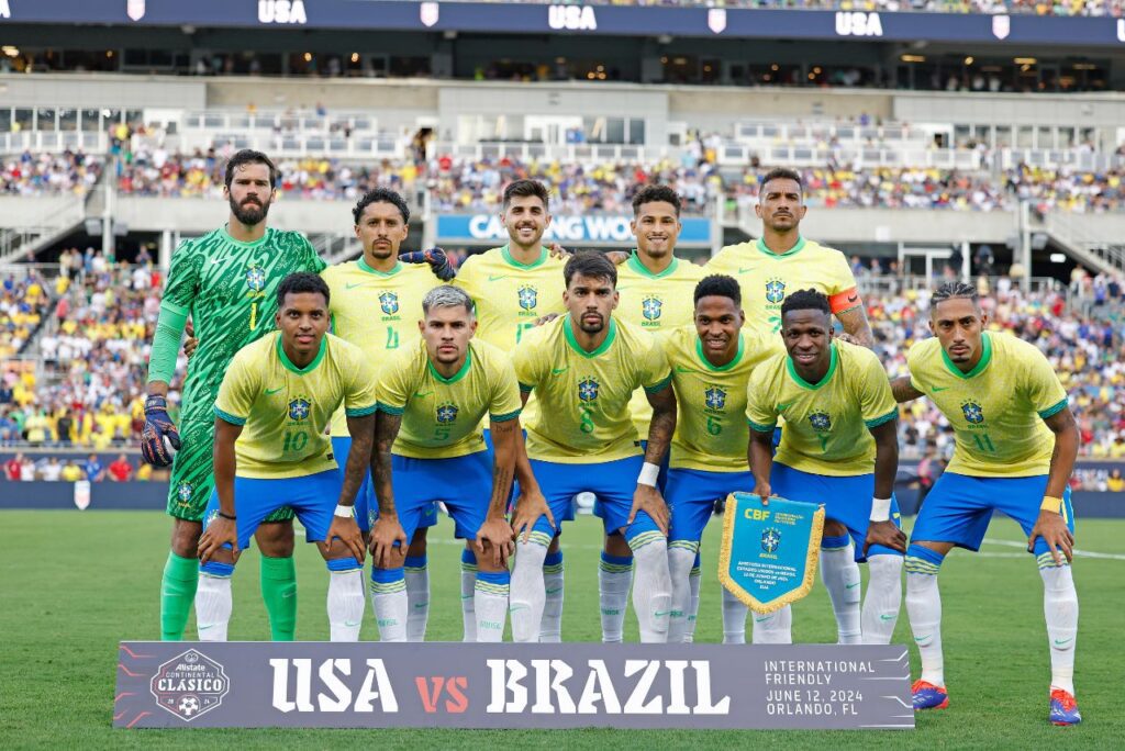 Seleção Brasileira em amistoso contra os Estados Unidos