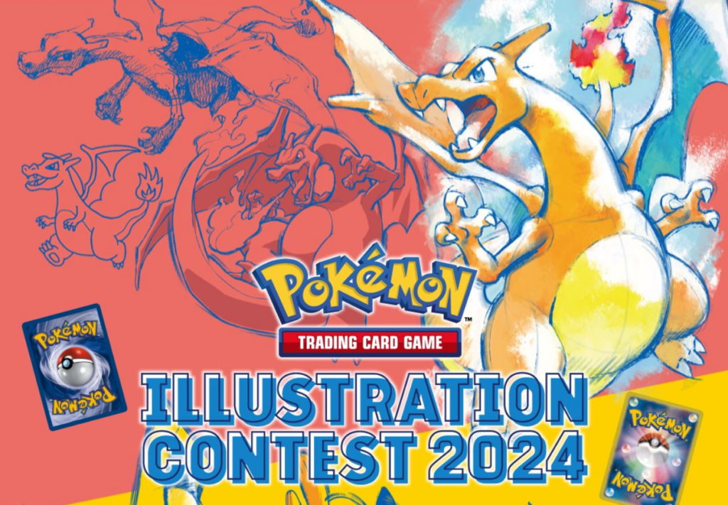 Poster do concurso de criação de artes para cartas do TCG de Pokémon