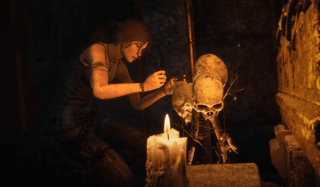 Imagem promocional de Lara Croft em Dead by Daylight