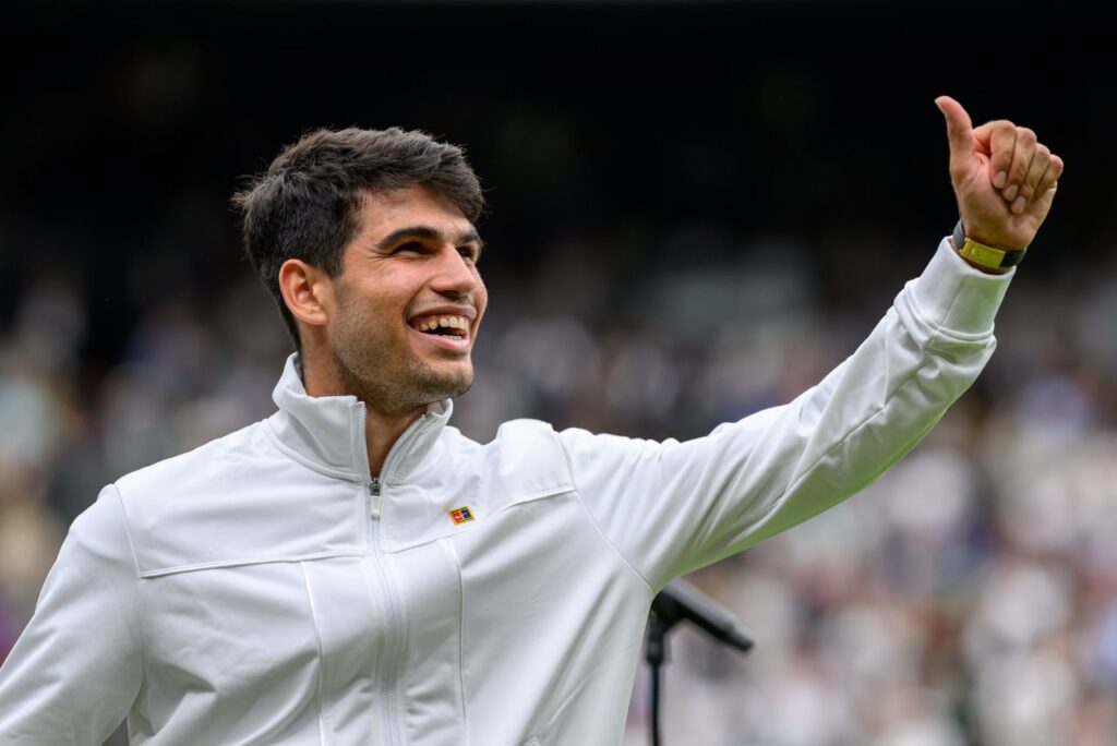 Alcaraz após mais uma vitória em Wimbledon