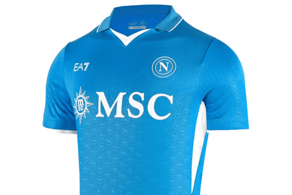 Design da nova camisa do Napoli para temporada 2024-25