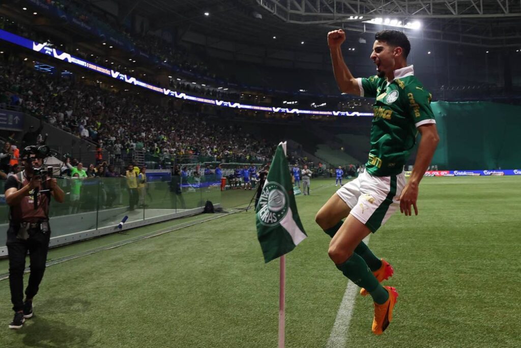 Flaco López abriu o placar e encaminhou a vitória palmeirense. Foto: Cesar Greco/Palmeiras