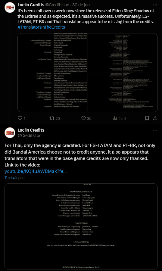Elden Ring: Shadow of the Erdtree problemas com a tradução