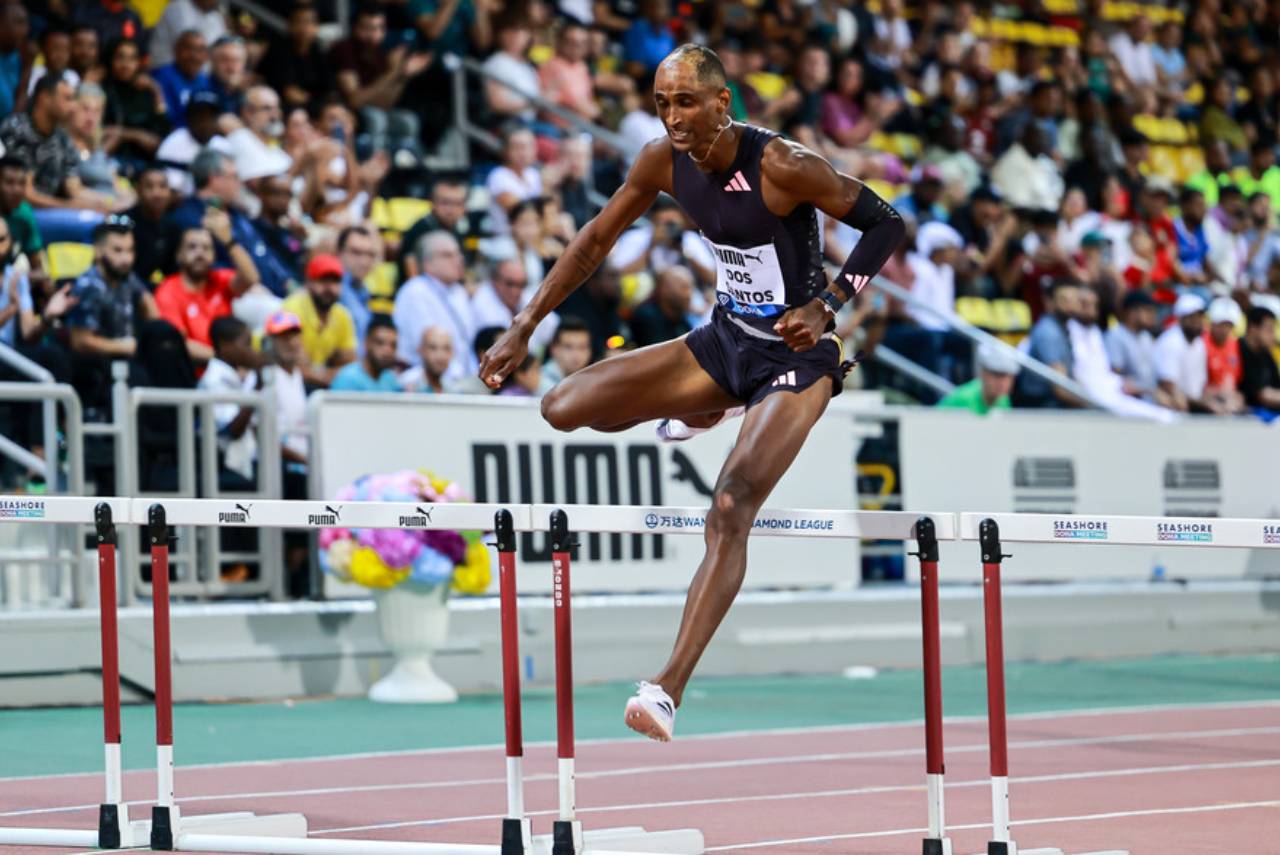 Piu durante a sua participação na etapa de Doha da Diamond League. Foto: Chiara Montesano/Diamond League