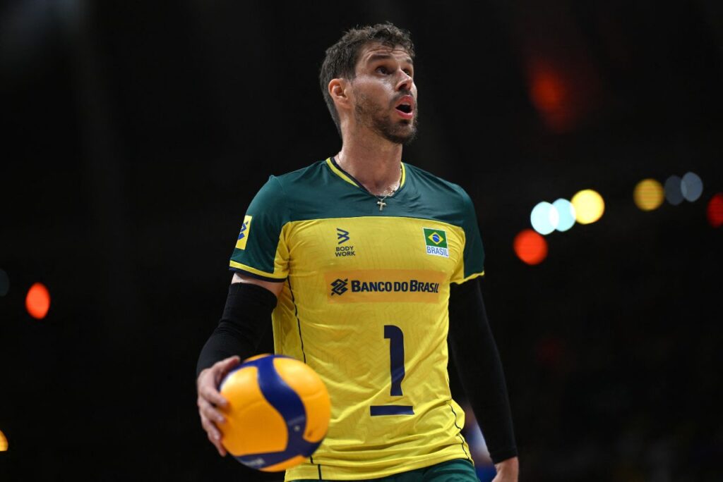 Bruninho, levantador da Seleção Brasileira de vôlei masculino (Foto: Mauro Pimentel/AFP)