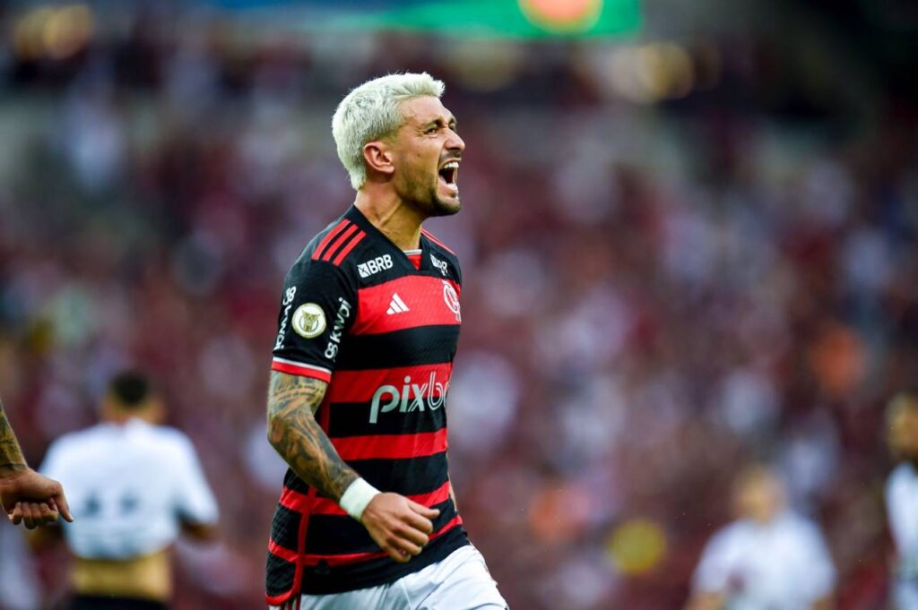 Arrascaeta marcou um dos gols do Flamengo no jogo. Foto: Marcelo Cortes / CRF