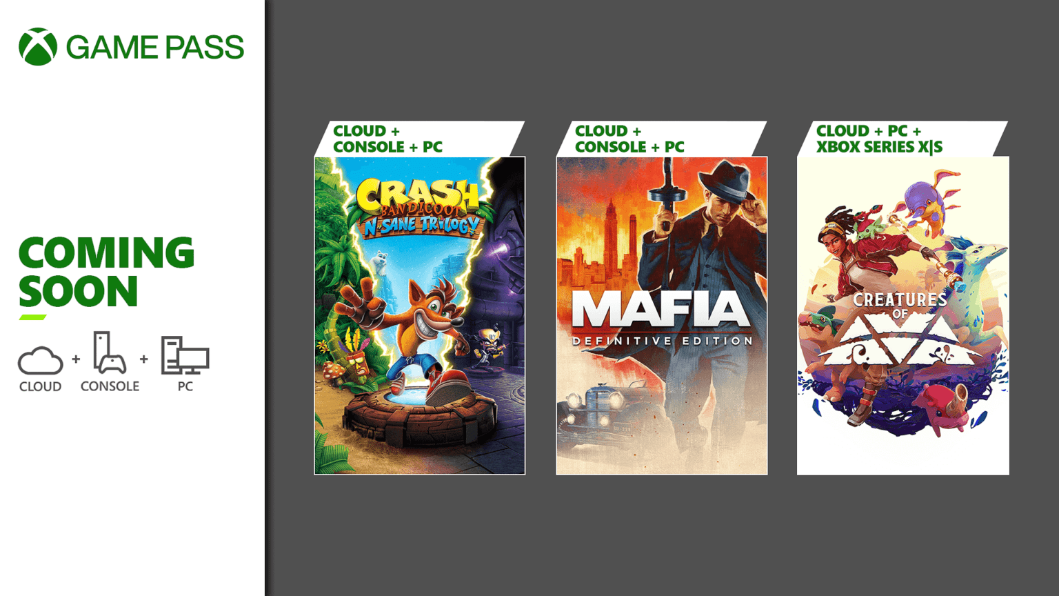 Xbox Game Pass receberá Crash Bandicoot N. Sane Trilogy, Creatures of