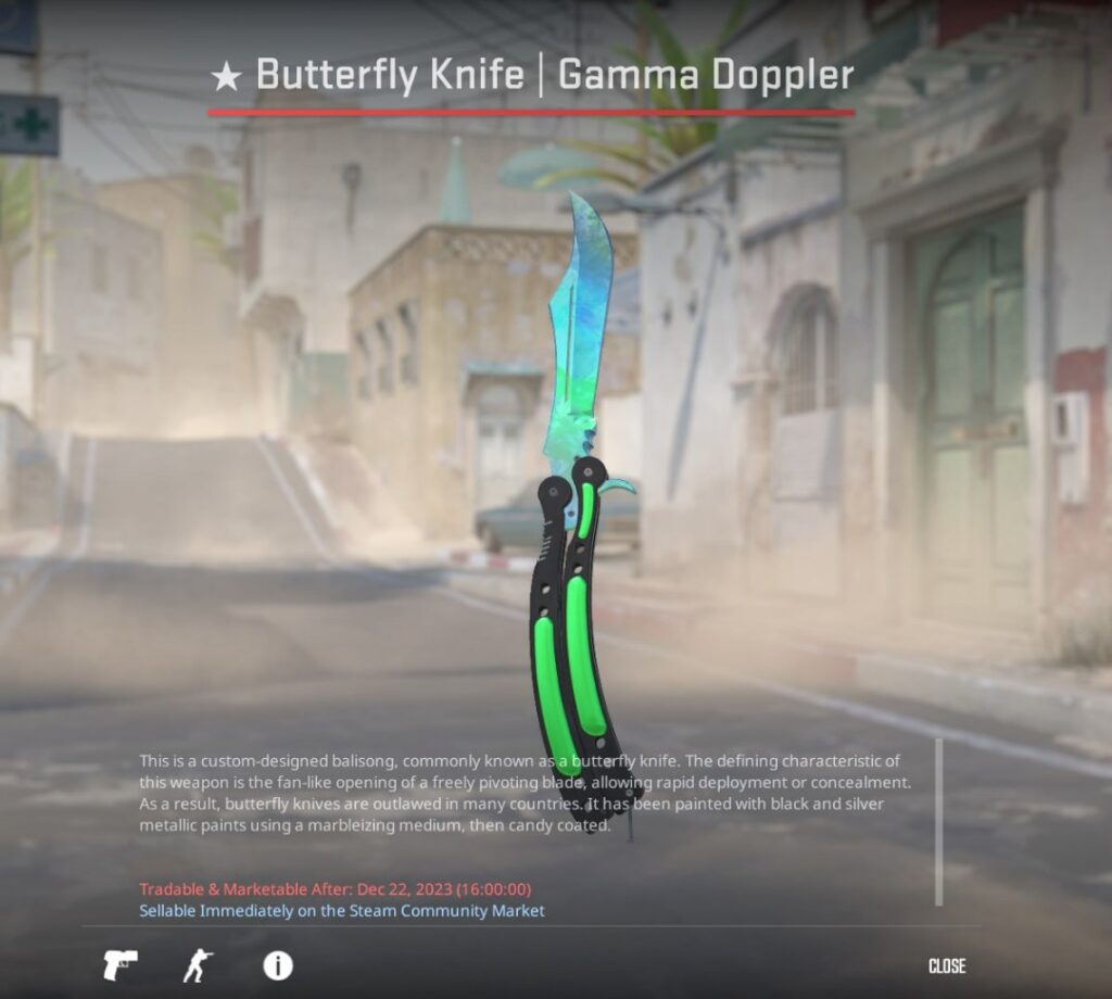 snax Buttlerfly Knife Gamma Droppler