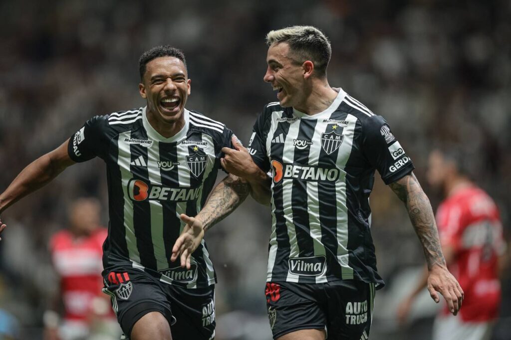 O Galo venceu a partida sem sustos e avança na competição. Foto: Foto: Pedro Souza / Atlético-MG