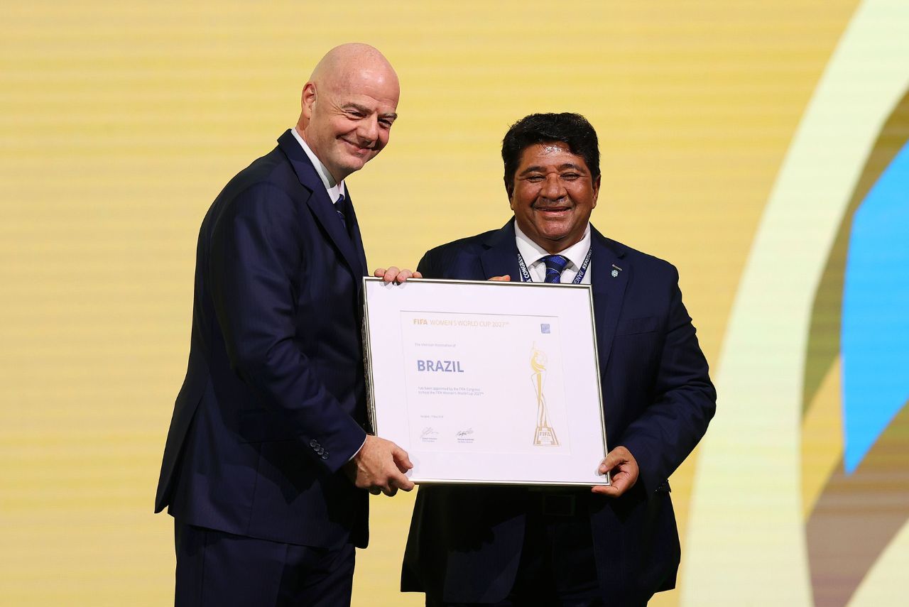 Gianni Infantino, presidente da FIFA, e Ednaldo Rodrigues, presidente da CBF (Foto: Divulgação)