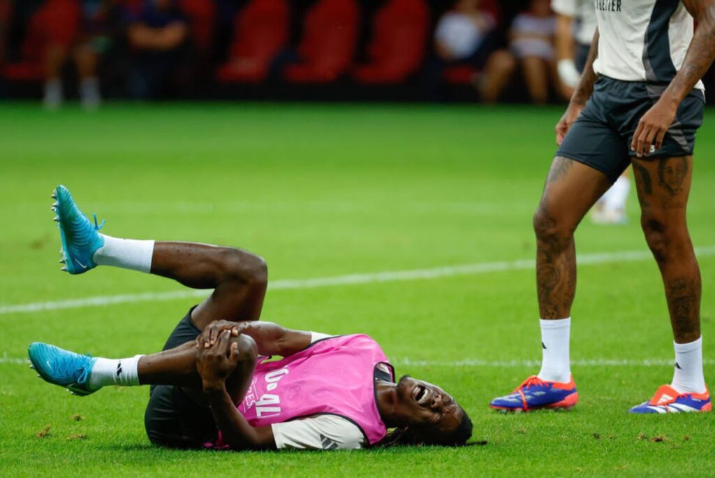 Camavinga deixou treino do Real Madrid após lesão (Foto: Reprodução)