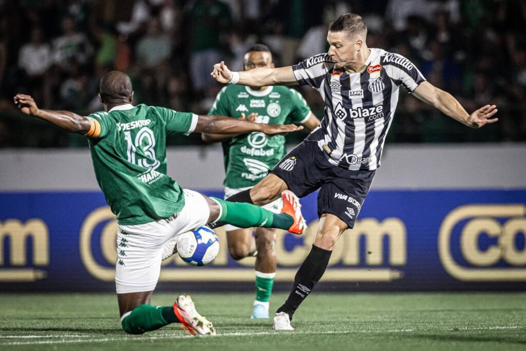 Guarani e Santos fizeram um duelo equilibrado. Foto: Reprodução/X