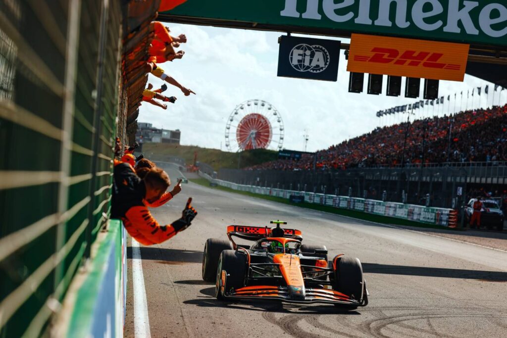 Lando Norris se recuperou depois de uma largada ruim. Foto: Reprodução/X