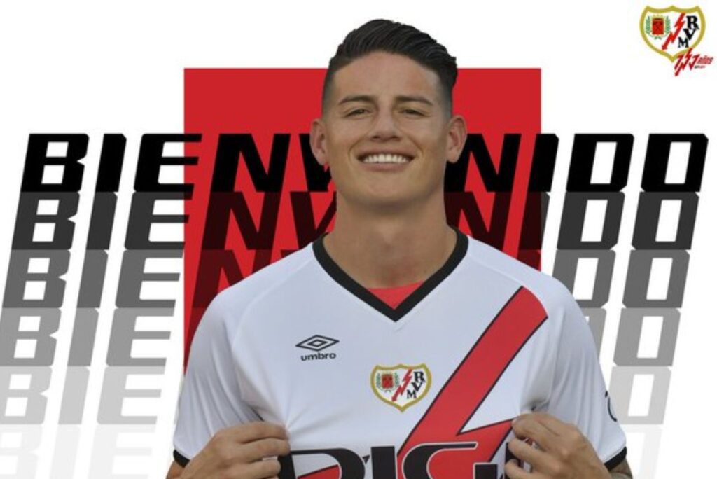 James Rodríguez com a camisa do Rayo Vallecano