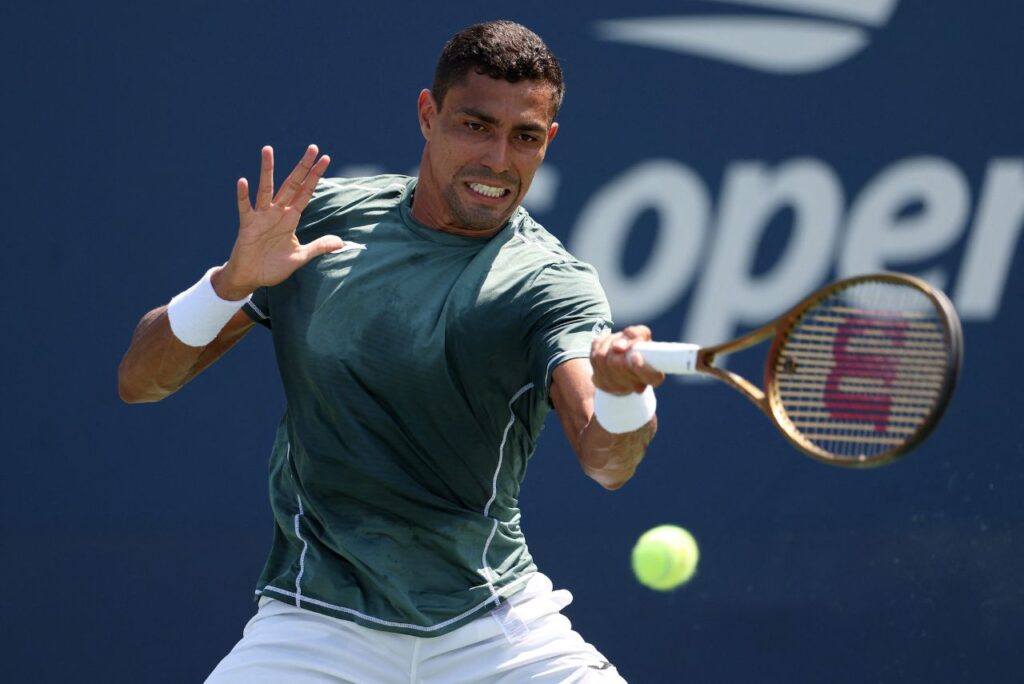 Thiago Monteiro foi derrotado no US Open (Foto: Luke Hales/Getty Images via AFP)