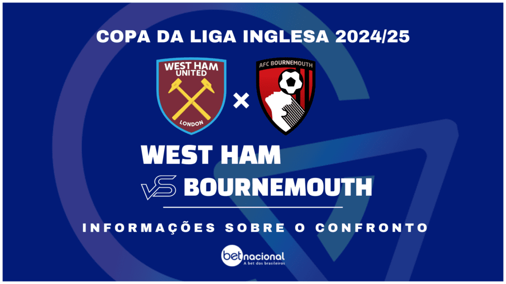 West Ham x Bournemouth Copa da Liga Inglesa 2024-2025