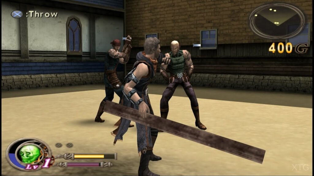 Screenshot de God Hand, do diretor Shinji Mikami