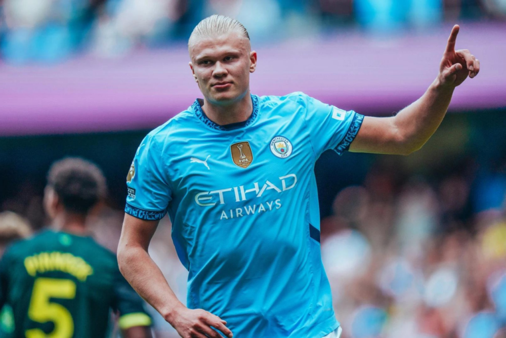 Haaland marcou os dois gols da vitória do Manchester City contra o Brentford