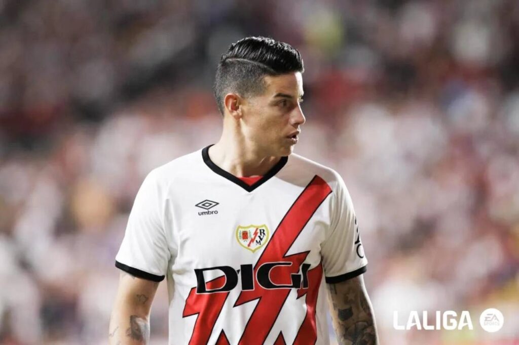 James Rodríguez estreou com vitória pelo Rayo Vallecano. Foto: Reprodução/Facebook