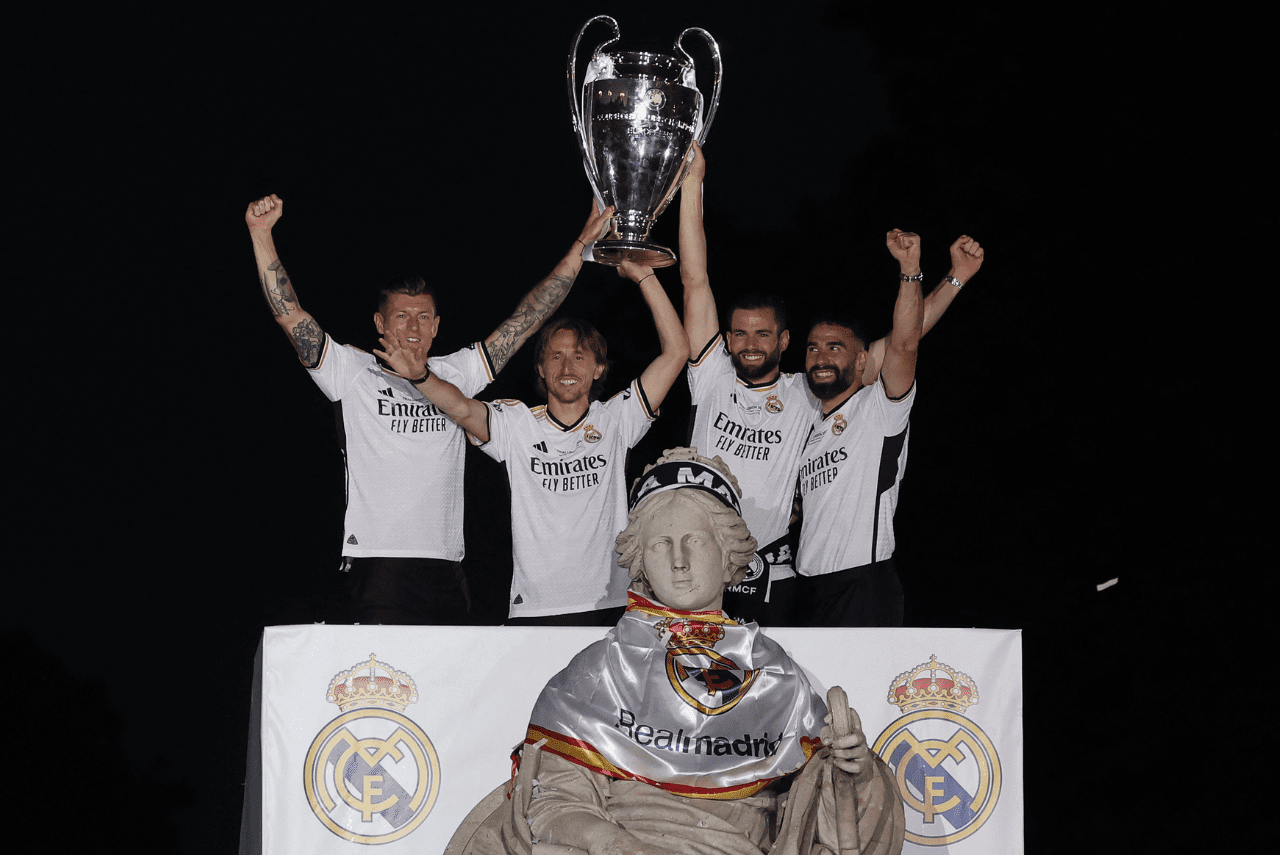 Toni Kroos, Luka Modric, Dani Carvajal e Nacho Fernández são recordistas de títulos da Liga dos Campeões