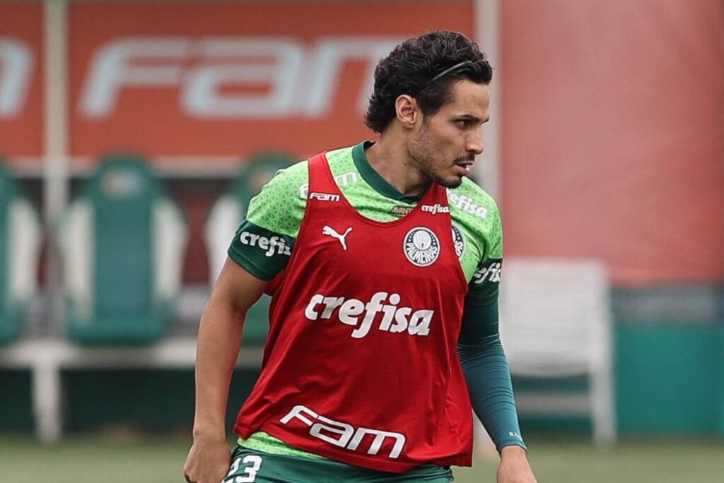 Raphael Veiga ressaltou que a confiança da equipe está subindo. Foto: Foto: Cesar Greco/Palmeiras