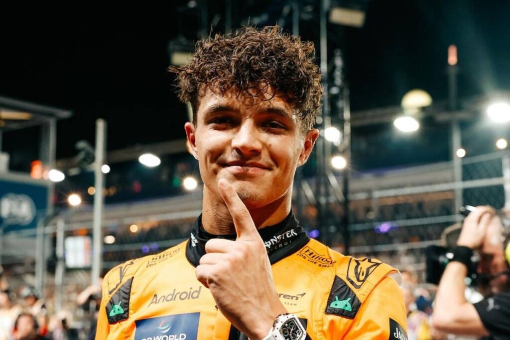 Lando Norris vai largar no primeiro lugar no GP de Singapura. Foto: Reprodução/Instagram