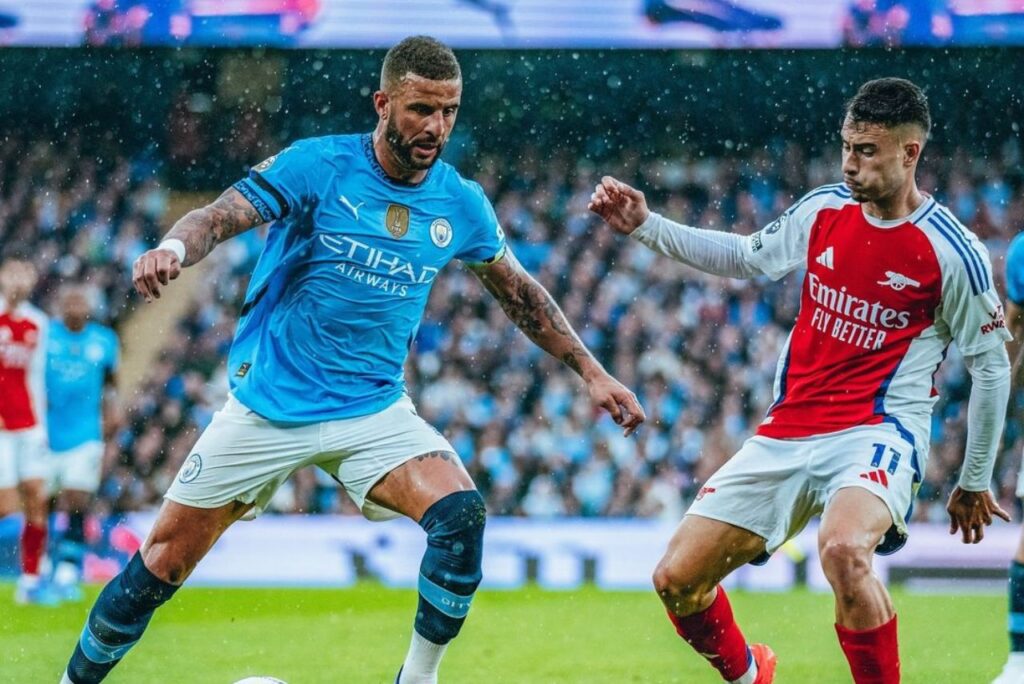 Manchester City e Arsenal ficaram no empate pelo Campeonato Inglês (Foto: Reprodução)